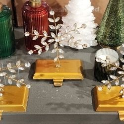 3 Snowflake Bling Stocking Hangers