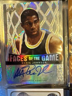 MAGIC JOHNSON 2013 LEAF FACES OF THE GAME HOLO CERTIFIED AUTOGRAPH