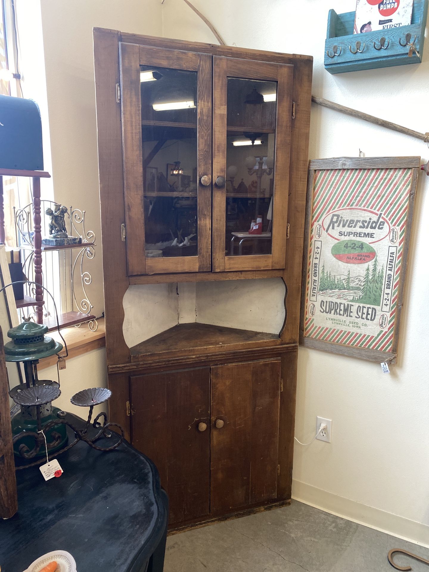 Hard To Find Vintage Corner Cabinet! Open This Weekend. 
