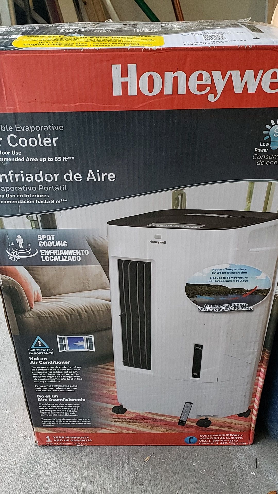 Honeywell air cooler no remote-control