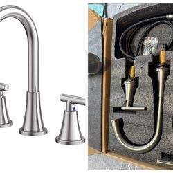 Brushed Nickel 3 Holes Faucet 