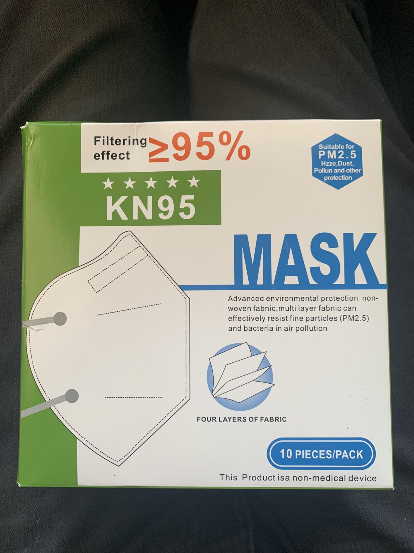 KN95 Face Masks - 10-Pack (Sealed) - Brand New