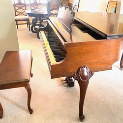 1971 Howard by Baldwin Walnut Baby Grand Piano - French Provincial Art Case