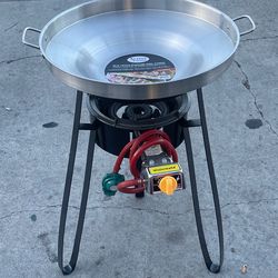 comal con bola abajo incluye base y quemador de gas propano