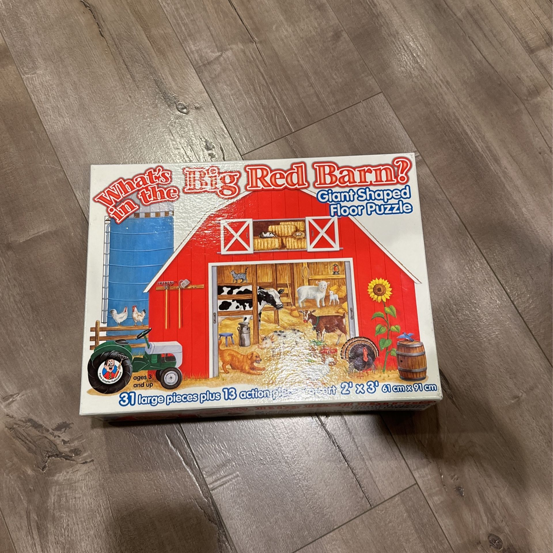 Whats In The Big Red Barn? Giant Shaped Floor Puzzle for Sale in