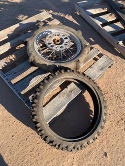 Dirt bike paddle tire with wheel and sprocket, brand new  tire