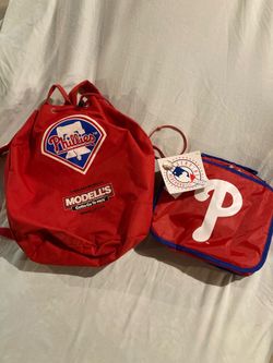 Phillies - vintage drawstring backpack & new lunch bag