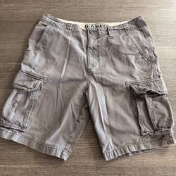 Old Navy Men’s Cargo Shorts Size 34 Grey Cotton Outdoor Utility