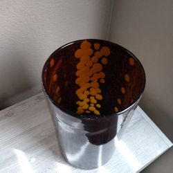 Brown / Amber Glass Vase- Table Decor 
