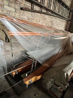 Disassembled Vintage Wooden Ice Boats