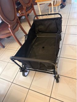 Black Folding Utility Wagon Cart