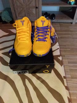 Nike Kobe Sneakers Yellow Purple Lakers