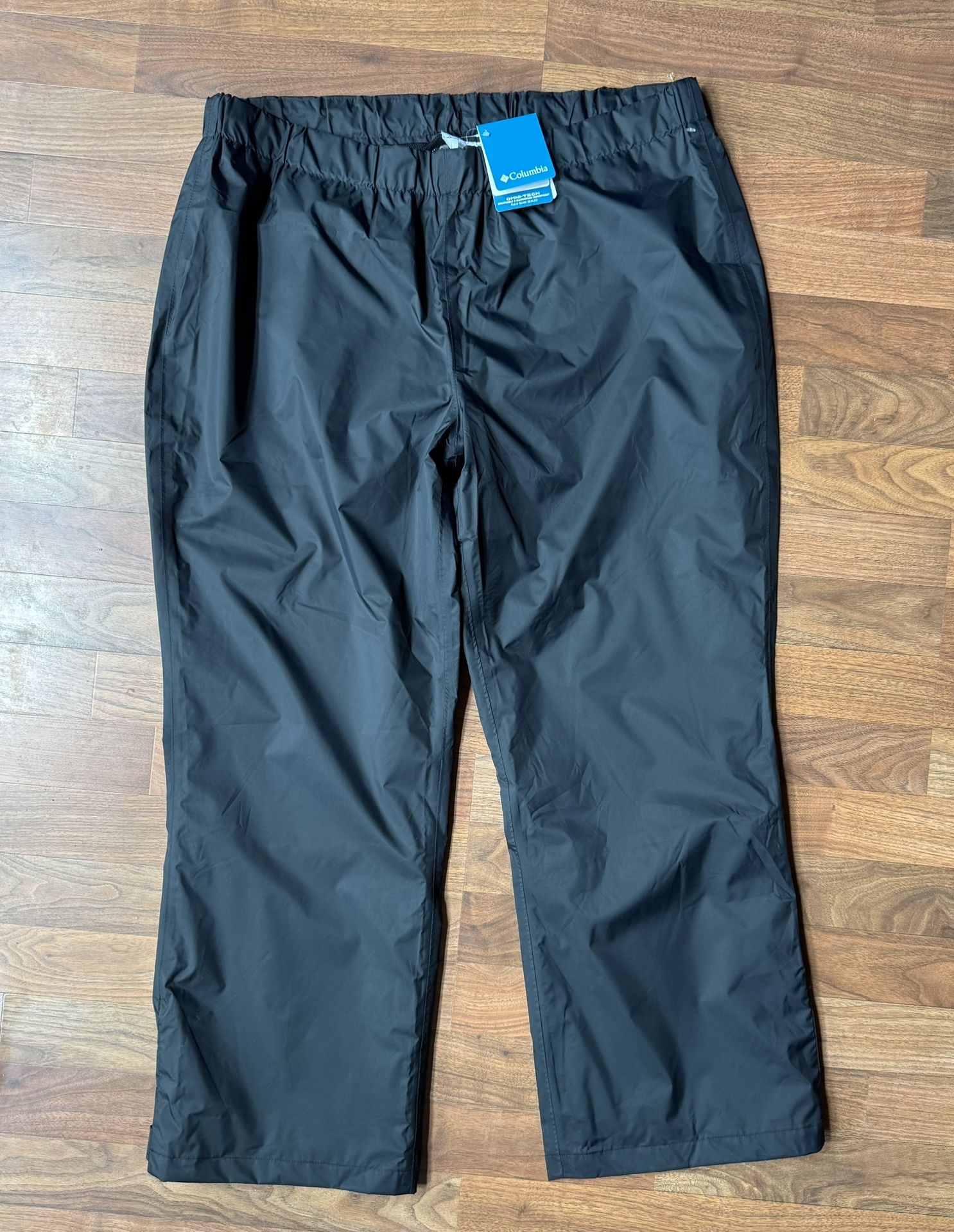 COLUMBIA Women's Storm Surge Rain Pants 2XL 2X Black Waterproof Omni Tech