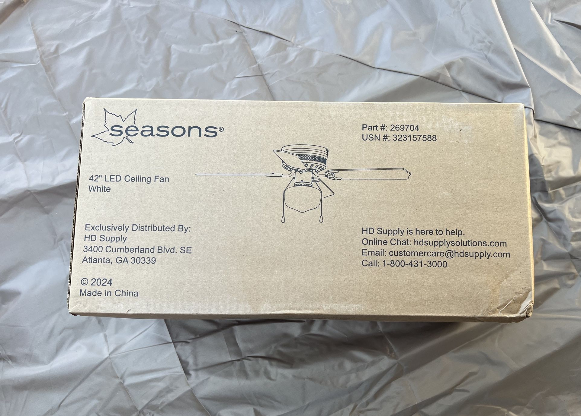 New Seasons Torrey 42inch 4 Blade Ceiling Fan