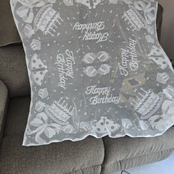 Happy Birthday LaceTable Cover