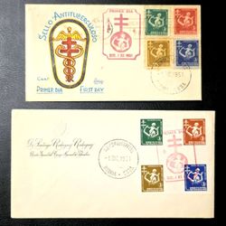 2 Sobres De Primer Dia-1951-consejo Nacional De Tuberculosis-first Day