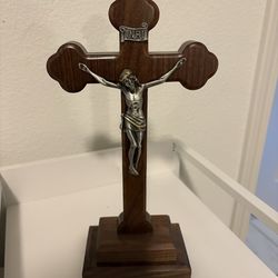 Wooden Crucifix with Metal Corpus – 10” Catholic Cross