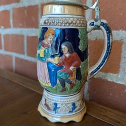 Vintage German Style Beer Stein Music Box With Lid