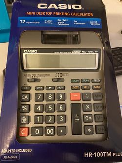 Casio Inc. HR-100TM mini Desktop Printing Calculator Multicolor