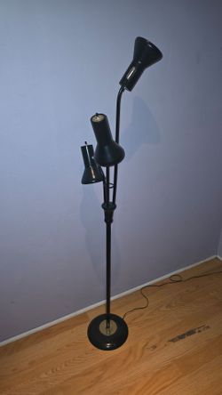 Black Mid-Century 3-Head Floor Lamp