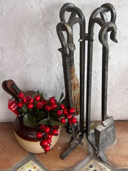 Wrought Iron Fireplace Tool Set with Stand