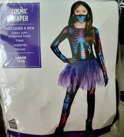 Girl Cosmic Reaper Halloween Costume (Complete 5 Pieces) Size L 12-14