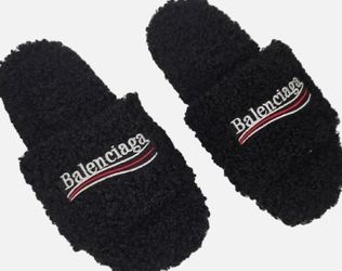 Black Balenciaga slides