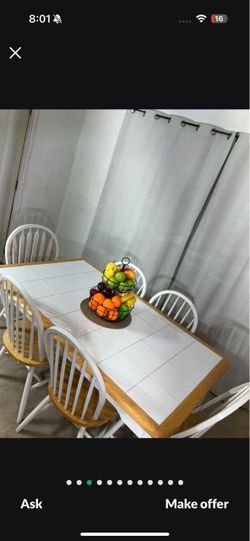 Original Spanish tile table and six chairs