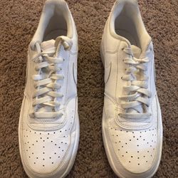 Nike Court Vision Low Sneakers In White Synthetic Leather. Men's size 11.5