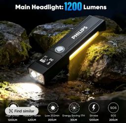 Philips SFL6256 Rechargeable EDC Tactical Flashlight - 1200 Lumens LED Lights