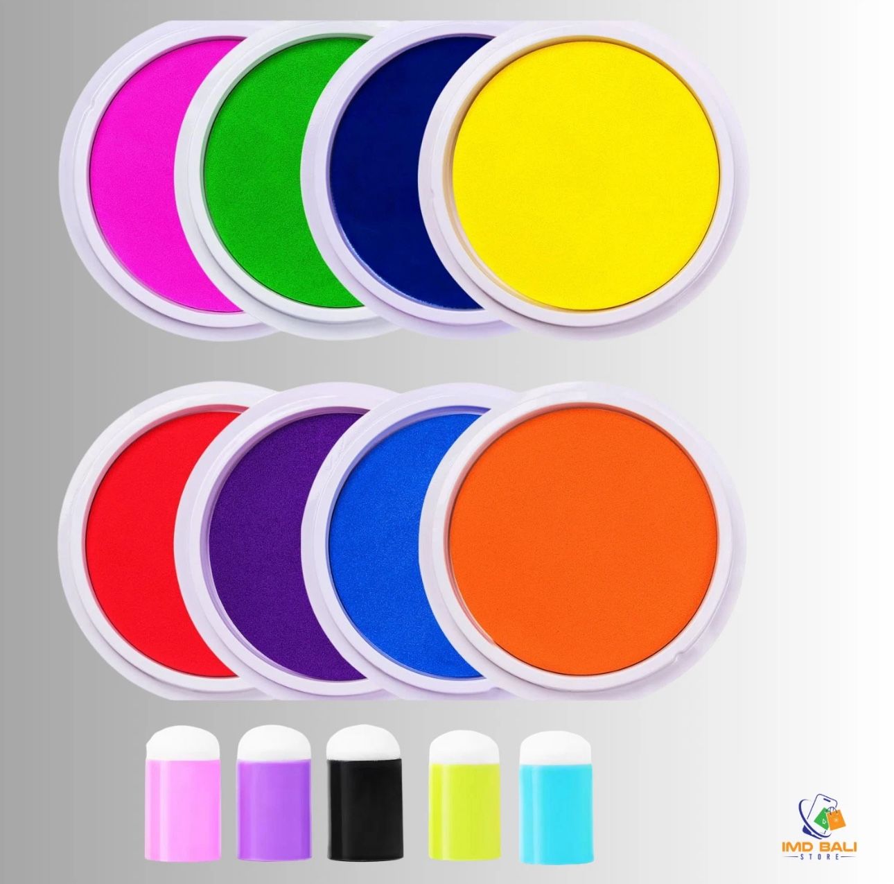 Washable Ink Pads for Kids 7" Large Round Stamp Pads for Finger Painting Rubber