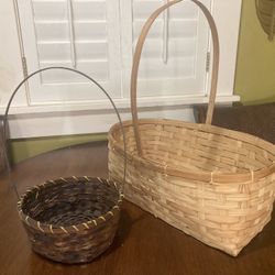 2 Stylish Woven Baskets with handles 