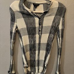 Lucky Brand Size Medium Plaid Long Sleeve Shirt