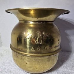 Vintage USA Brass Spitoon Embossed American Eagle Design