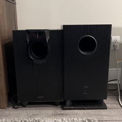 Two Onkyo Powered Subwoofers 