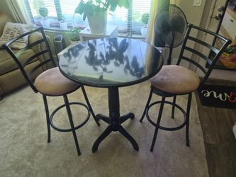 Bistro Pub Table Set with 2 Bar Stools