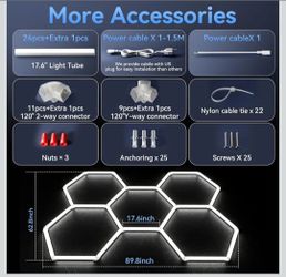 LZHOME Hexagon 5000K LED Garage Lights: 25 Pack