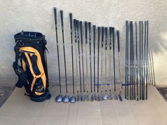 Mixed Set Of RH Golf Clubs & Golden Bear Bag. $160.