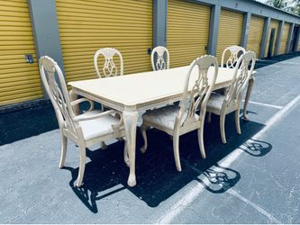 Stunning Upscale Robb & Stucky Coastal Dining Set w/2 Table Extenders