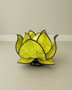 Lotus Flower Accent Table Lamp Zen Meditation Decor