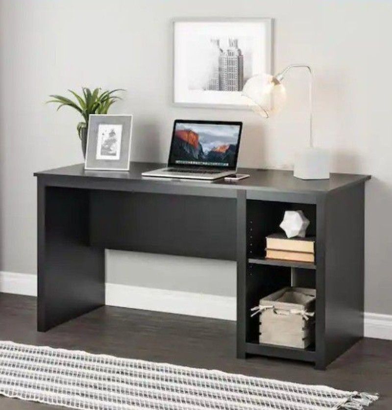 Prepac Sonoma 56 in. Rectangular Black Computer Desk with Adjustable Shelf 'Price is Firm'