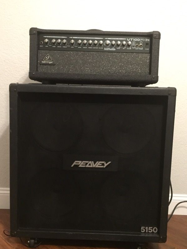 Peavey 5150 4x12 guitar cab and Behringer VT100FXH 100w guitar amp