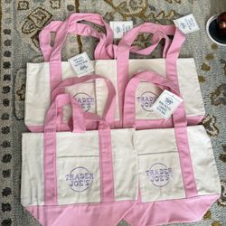 Trader Joe's Mini Pastel Tote Bag (Pink)