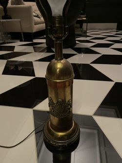 Vintage Brass Lamp Base Crest (shade Not Included)