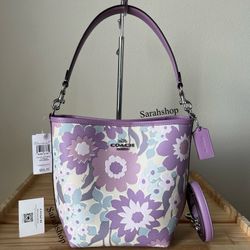 Coach City Bucket With Floral Print