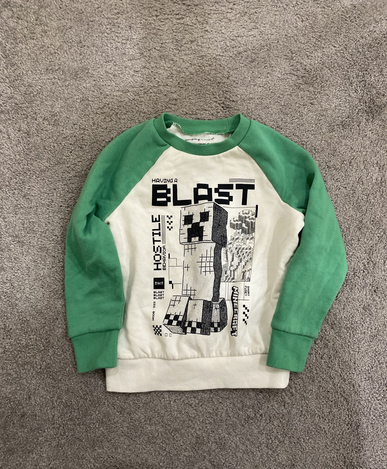 Boys Minecraft Having a Blast Fleece Sweater size 5