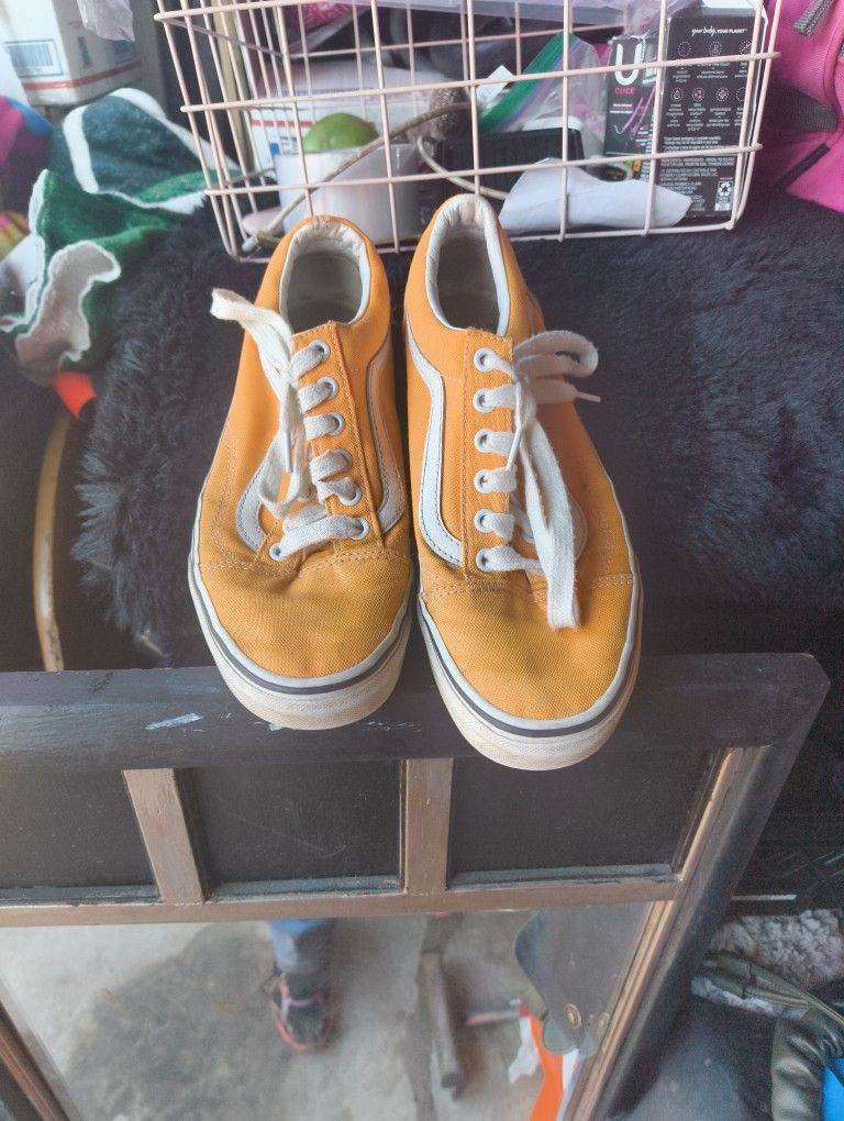 Used Vans Shoes Neon Yellow/Orange Color 7.5