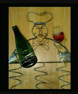 French Chef Wall Mount Wine Bottle Holder 