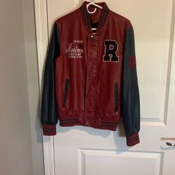 Bomber Varsity Letterman R 08 Vegan Leather Baseball Jacket