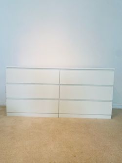 White 6-Drawer Double Dresser